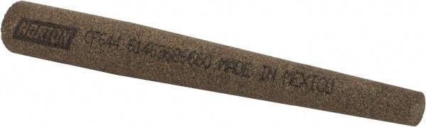 Norton - 4" Long x 1/2" Diam x 1/4" Thick, Aluminum Oxide Sharpening Stone - Round Tapered, Coarse Grade - Top Tool & Supply