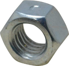 Value Collection - 1/2-13 UNC Grade 2 Two Way Lock Nut with Distorted Thread - 3/4" Width Across Flats, 7/16" High, Zinc-Plated Finish - Top Tool & Supply