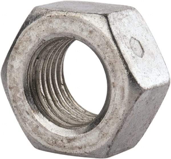 Value Collection - 7/16-20 UNF Grade 2 Two Way Lock Nut with Distorted Thread - 11/16" Width Across Flats, 3/8" High, Zinc-Plated Finish - Top Tool & Supply