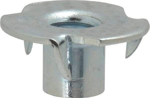 Value Collection - 5/16-18 Zinc-Plated Steel Standard Tee Nut - 3/8" Barrel Length, 7/8" Flange Diam, 3 Prongs - Top Tool & Supply