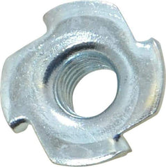 Value Collection - 3/8-16 Zinc-Plated Steel Standard Tee Nut - 7/16" Barrel Length, 1" Flange Diam, 3 Prongs - Top Tool & Supply