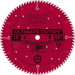 Freud - 10" Diam, 5/8" Arbor Hole Diam, 80 Tooth Wet & Dry Cut Saw Blade - Carbide-Tipped, Standard Round Arbor - Top Tool & Supply