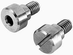 Made in USA - 3/8" Shoulder Diam x 1/2" Shoulder Length, 5/16-18 UNC, Slotted Precision Shoulder Screw - 416 Stainless Steel, Uncoated, 1/4" Head Height x 9/16" Head Diam - Top Tool & Supply