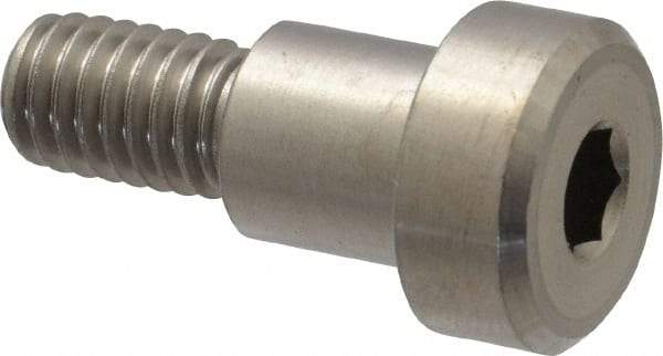 Made in USA - 1/2" Shoulder Diam x 1/2" Shoulder Length, 3/8-16 UNC, Hex Socket Precision Shoulder Screw - 303, 18-8 Stainless Steel, Uncoated, 5/16" Head Height x 3/4" Head Diam - Top Tool & Supply