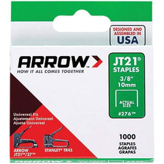 Arrow - 7/16" Wide Galvanized Steel Light-Duty Staples - 3/8" Leg Length - Top Tool & Supply