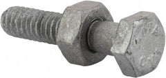 Value Collection - 1/4-20 Thread, 1-1/4" Length Under Head, Steel Hex Head Bolt - Hot Dipped Galvanized Coated, 7/16" Hex, UNC Thread, ANSI/ASME B18.2.2 & ASME B18.2.1, Grade 2 - Top Tool & Supply