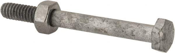 Value Collection - 1/4-20 Thread, 2-1/2" Length Under Head, Steel Hex Head Bolt - Hot Dipped Galvanized Coated, 7/16" Hex, UNC Thread, ANSI/ASME B18.2.2 & ASME B18.2.1, Grade 2 - Top Tool & Supply