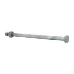 Value Collection - 1/4-20 Thread, 5" Length Under Head, Steel Hex Head Bolt - Hot Dipped Galvanized Coated, 7/16" Hex, UNC Thread, ANSI/ASME B18.2.2 & ASME B18.2.1, Grade 2 - Top Tool & Supply