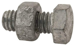 Value Collection - 5/16-18 Thread, 3/4" Length Under Head, Steel Hex Head Bolt - Hot Dipped Galvanized Coated, 1/2" Hex, UNC Thread, ANSI/ASME B18.2.2 & ASME B18.2.1, Grade 2 - Top Tool & Supply