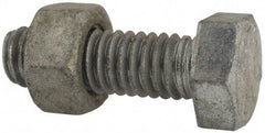 Value Collection - 5/16-18 Thread, 1" Length Under Head, Steel Hex Head Bolt - Hot Dipped Galvanized Coated, 1/2" Hex, UNC Thread, ANSI/ASME B18.2.2 & ASME B18.2.1, Grade 2 - Top Tool & Supply