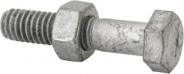 Value Collection - 5/16-18 Thread, 1-1/2" Length Under Head, Steel Hex Head Bolt - Hot Dipped Galvanized Coated, 1/2" Hex, UNC Thread, ANSI/ASME B18.2.2 & ASME B18.2.1, Grade 2 - Top Tool & Supply