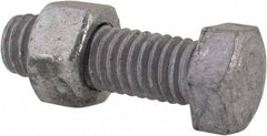 Value Collection - 3/8-16 Thread, 1-1/4" Length Under Head, Steel Hex Head Bolt - Hot Dipped Galvanized Coated, 9/16" Hex, UNC Thread, ANSI/ASME B18.2.2 & ASME B18.2.1, Grade 2 - Top Tool & Supply