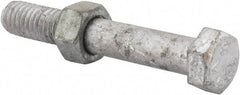 Value Collection - 3/8-16 Thread, 2-1/2" Length Under Head, Steel Hex Head Bolt - Hot Dipped Galvanized Coated, 9/16" Hex, UNC Thread, ANSI/ASME B18.2.2 & ASME B18.2.1, Grade 2 - Top Tool & Supply