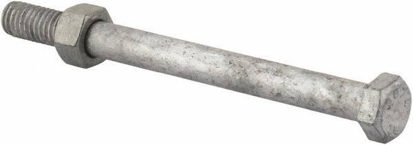 Value Collection - 3/8-16 Thread, 4-1/2" Length Under Head, Steel Hex Head Bolt - Hot Dipped Galvanized Coated, 9/16" Hex, UNC Thread, ANSI/ASME B18.2.2 & ASME B18.2.1, Grade 2 - Top Tool & Supply