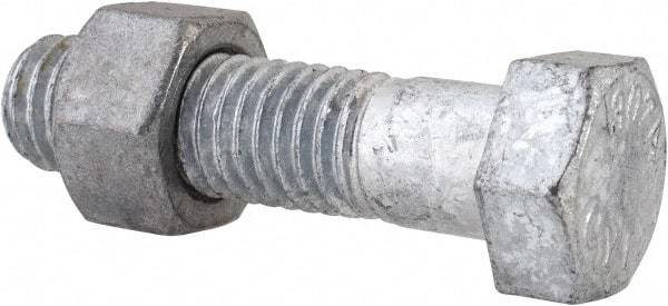 Value Collection - 1/2-13 Thread, 2" Length Under Head, Steel Hex Head Bolt - Hot Dipped Galvanized Coated, 3/4" Hex, UNC Thread, ANSI/ASME B18.2.2 & ASME B18.2.1, Grade 2 - Top Tool & Supply