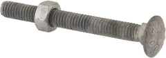 Value Collection - 5/16-18 UNC 3" Length Under Head, Standard Square Neck, Carriage Bolt - 1006-1050 Steel, Galvanized Zinc-Plated Finish - Top Tool & Supply