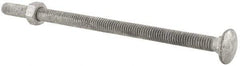 Value Collection - 5/16-18 UNC 6" Length Under Head, Standard Square Neck, Carriage Bolt - 1006-1050 Steel, Galvanized Zinc-Plated Finish - Top Tool & Supply