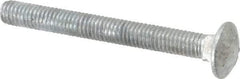 Value Collection - 3/8-16 UNC 3-1/2" Length Under Head, Standard Square Neck, Carriage Bolt - 1006-1050 Steel, Galvanized Zinc-Plated Finish - Top Tool & Supply