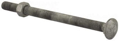 Value Collection - 3/8-16 UNC 5-1/2" Length Under Head, Standard Square Neck, Carriage Bolt - 1006-1050 Steel, Galvanized Zinc-Plated Finish - Top Tool & Supply