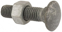 Value Collection - 5/8-11 UNC 2-1/2" Length Under Head, Standard Square Neck, Carriage Bolt - 1006-1050 Steel, Galvanized Zinc-Plated Finish - Top Tool & Supply