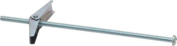 Value Collection - 1/8" Screw, 1/8" Diam, 4" Long, Toggle Bolt Drywall & Hollow Wall Anchor - 1/8" Drill, Zinc Plated, Steel, Use in Concrete, & Masonry, Hollow Tile, Plaster & Wallboard - Top Tool & Supply