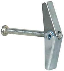 Value Collection - 3/16" Screw, 3/16" Diam, 2" Long, Toggle Bolt Drywall & Hollow Wall Anchor - 3/16" Drill, Zinc Plated, Steel, Use in Concrete, & Masonry, Hollow Tile, Plaster & Wallboard - Top Tool & Supply