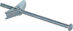 Value Collection - 1/4" Screw, 1/4" Diam, 5" Long, Toggle Bolt Drywall & Hollow Wall Anchor - 1/4" Drill, Zinc Plated, Steel, Use in Concrete, & Masonry, Hollow Tile, Plaster & Wallboard - Top Tool & Supply