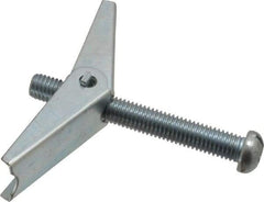 Value Collection - 1/2" Screw, 1/2" Diam, 4" Long, Toggle Bolt Drywall & Hollow Wall Anchor - 1/2" Drill, Zinc Plated, Steel, Use in Concrete, & Masonry, Hollow Tile, Plaster & Wallboard - Top Tool & Supply