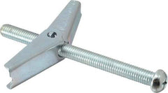 Value Collection - 1/2" Screw, 1/2" Diam, 6" Long, Toggle Bolt Drywall & Hollow Wall Anchor - 1/2" Drill, Zinc Plated, Steel, Use in Concrete, & Masonry, Hollow Tile, Plaster & Wallboard - Top Tool & Supply