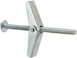 Value Collection - 3/16" Screw, 3/16" Diam, 3" Long, Toggle Bolt Drywall & Hollow Wall Anchor - 3/16" Drill, Zinc Plated, Steel, Use in Concrete, & Masonry, Hollow Tile, Plaster & Wallboard - Top Tool & Supply