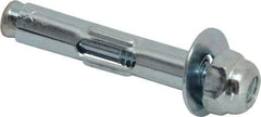 Value Collection - 1/4" Diam, 1/4" Drill, 1-3/8" OAL, 1-5/8" Min Embedment Sleeve Concrete Anchor - Steel, Zinc-Plated Finish, Acorn Nut Head - Top Tool & Supply