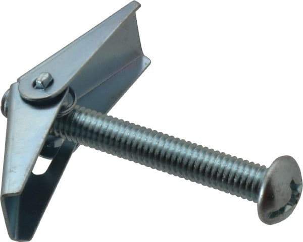 Value Collection - 3/8" Screw, 3/8" Diam, 3" Long, Toggle Bolt Drywall & Hollow Wall Anchor - 3/8" Drill, Zinc Plated, Steel, Use in Concrete, & Masonry, Hollow Tile, Plaster & Wallboard - Top Tool & Supply