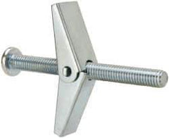 Value Collection - 3/8" Screw, 3/8" Diam, 4" Long, Toggle Bolt Drywall & Hollow Wall Anchor - 3/8" Drill, Zinc Plated, Steel, Use in Concrete, & Masonry, Hollow Tile, Plaster & Wallboard - Top Tool & Supply