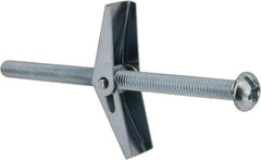 Value Collection - 3/8" Screw, 3/8" Diam, 6" Long, Toggle Bolt Drywall & Hollow Wall Anchor - 3/8" Drill, Zinc Plated, Steel, Use in Concrete, & Masonry, Hollow Tile, Plaster & Wallboard - Top Tool & Supply