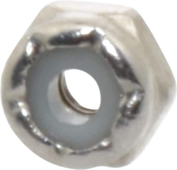 Value Collection - #4-40 UNC 18-8 Hex Lock Nut with Nylon Insert - 1/4" Width Across Flats, 5/32" High - Top Tool & Supply