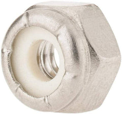 Value Collection - #10-24 UNC 18-8 Hex Lock Nut with Nylon Insert - 3/8" Width Across Flats, 1/4" High - Top Tool & Supply