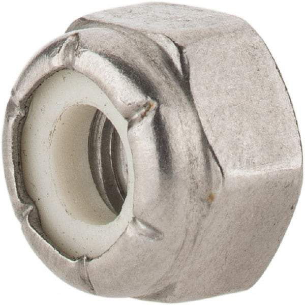 Value Collection - 1/4-20 UNC 18-8 Hex Lock Nut with Nylon Insert - 7/16" Width Across Flats, 19/64" High - Top Tool & Supply