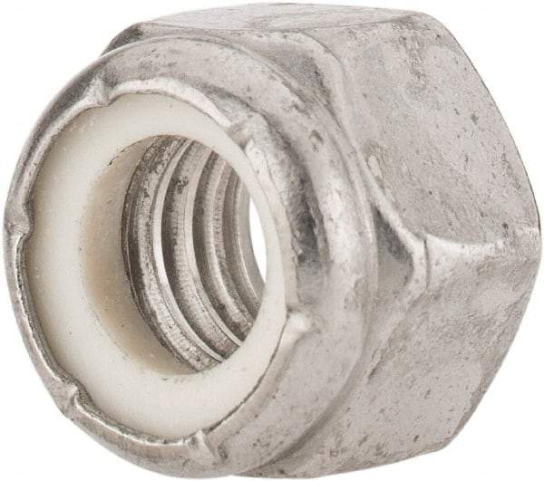 Value Collection - 3/8-16 UNC 18-8 Hex Lock Nut with Nylon Insert - 9/16" Width Across Flats, 15/32" High - Top Tool & Supply