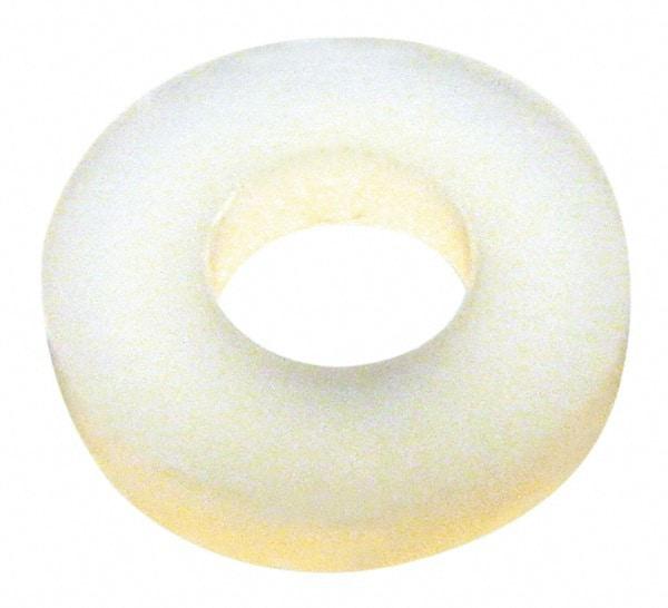 Made in USA - #6 Screw, Grade 6/6 Nylon Standard Flat Washer - 3.56mm ID x 5/16" OD, 2.36mm Thick - Top Tool & Supply