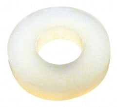 Made in USA - #10 Screw, Grade 6/6 Nylon Standard Flat Washer - 4.93mm ID x 3/8" OD, 2.36mm Thick - Top Tool & Supply