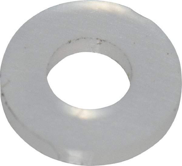 Made in USA - #3 Screw, Grade 6/6 Nylon Standard Flat Washer - 2.64mm ID x 5.59mm OD, 0.79mm Thick - Top Tool & Supply