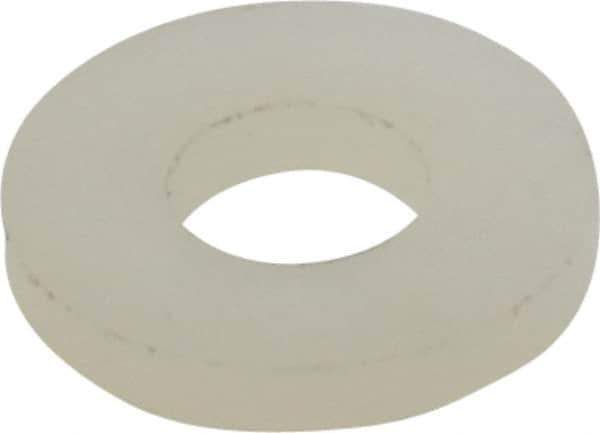 Made in USA - #8 Screw, Grade 6/6 Nylon Standard Flat Washer - 4.5mm ID x 10.36mm OD, 1.57mm Thick - Top Tool & Supply