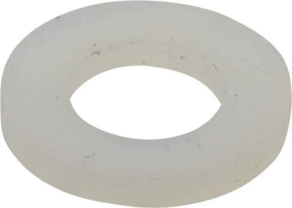 Made in USA - 1/4" Screw, Grade 6/6 Nylon Standard Flat Washer - 6.4mm ID x 11.99mm OD, 1.5mm Thick - Top Tool & Supply