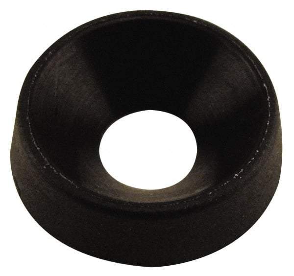 Made in USA - 4.06mm Thick, Black Oxide Finish, Nylon, Standard Countersunk Washer - 5.72mm ID x 15.47mm OD - Top Tool & Supply