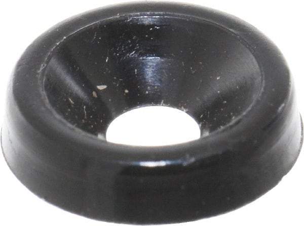 Made in USA - 2.54mm Thick, Black Oxide Finish, Nylon, Standard Countersunk Washer - 3.63mm ID x 11.1mm OD - Top Tool & Supply