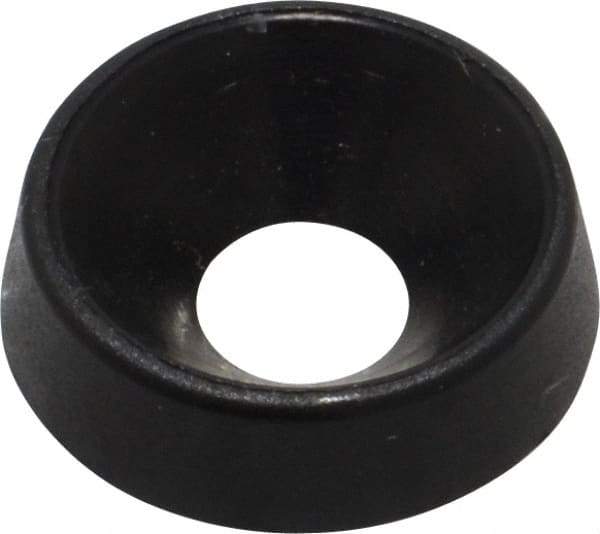 Made in USA - 3.86mm Thick, Black Oxide Finish, Nylon, Standard Countersunk Washer - 4.98mm ID x 14.61mm OD - Top Tool & Supply