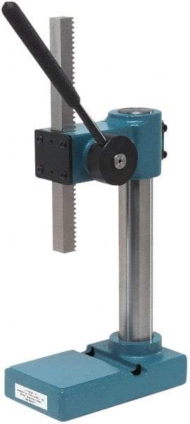 JT&M - 3/4" Ram, 2-3/4" Throat Depth, 1/2 Ton Manual Arbor Press - 8-5/16" Max Work Height x 6" Max Work Width, 13:1 Leverage Ratio, 4-1/16" Base Width x 7-1/16" Base Depth - Top Tool & Supply