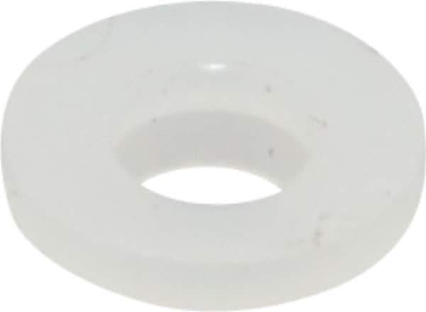 Made in USA - #6 Screw, 3/64" Shoulder Length, Nylon Shoulder Washer - Natural, 0.29" Flange Diam, 3/64" Flange Thickness, 0.14" ID, 0.17" OD - Top Tool & Supply