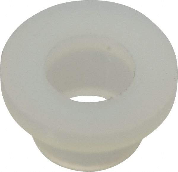 Made in USA - #10 Screw, 9/64" Shoulder Length, Nylon Shoulder Washer - Natural, 0.399" Flange Diam, 1/16" Flange Thickness, 0.2" ID, 0.26" OD - Top Tool & Supply