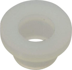 Made in USA - #10 Screw, 9/64" Shoulder Length, Nylon Shoulder Washer - Natural, 0.399" Flange Diam, 1/16" Flange Thickness, 0.2" ID, 0.26" OD - Top Tool & Supply